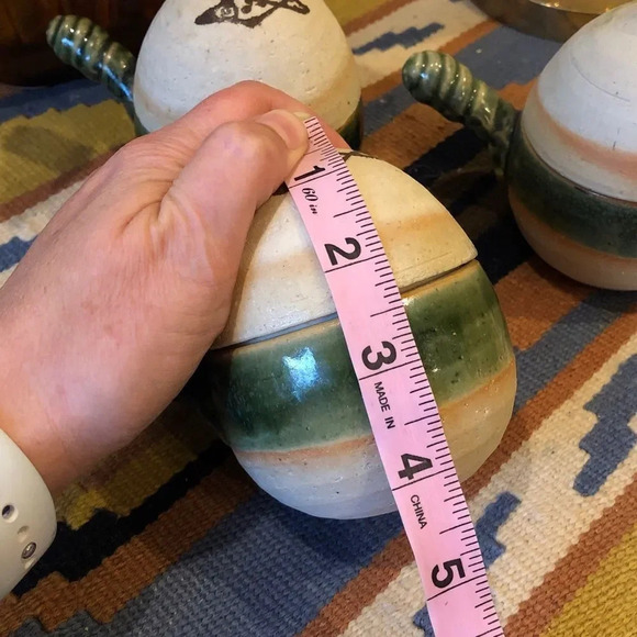 Handmade Japanese Pottery Stoneware Cups wit Lid - Picture 8 of 9